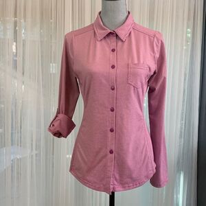 🟢3 items for $20 PRANA Kinley top Striped/polka dot tabbed sleeves button down